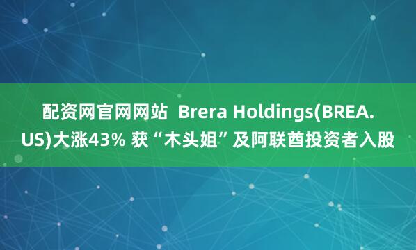 配资网官网网站  Brera Holdings(BREA.US)大涨43% 获“木头姐”及阿联酋投资者入股